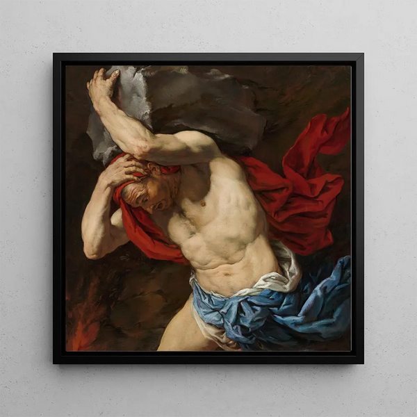 Sisyphe Painting - Antonio Zanchi — framed artwork on a wall