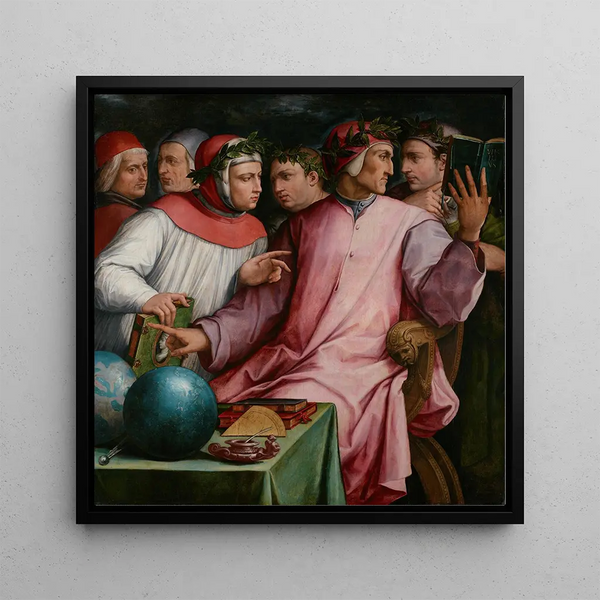 Six Tuscan Poets - Giorgio Vasari — framed artwork on a wall