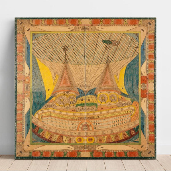 Reproduction of the painting Skt. Adolf-Ballohn-Schiff; Riesen-Stadt - Adolf Wölfli