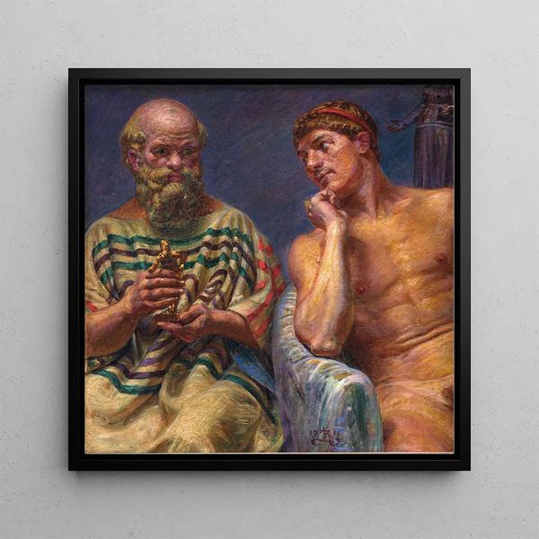 Socrates and Alcibiades - Kristian Zahrtmann — framed artwork on a wall
