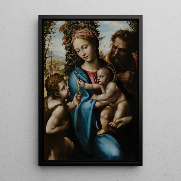 Sainte Famille avec le jeune Saint Jean - Sodoma — framed artwork on a wall