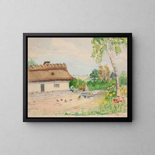 Summer Rural Landscape - Sofija Paraszczuk — framed artwork on a wall