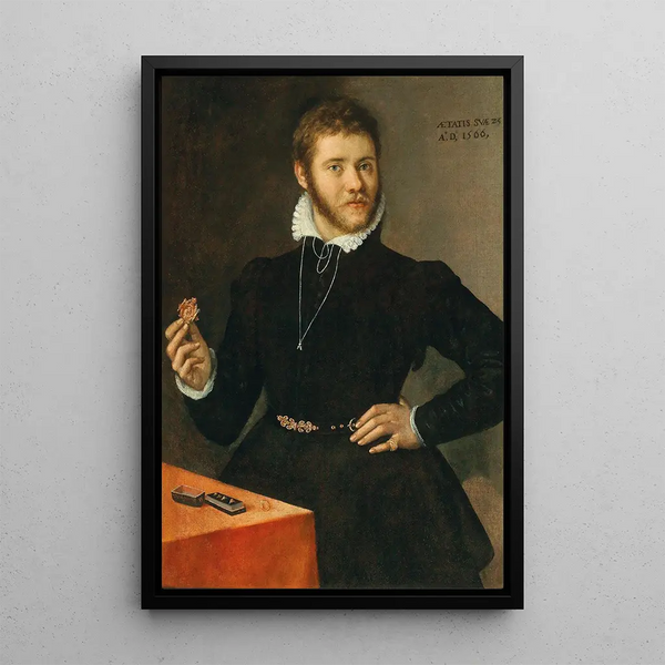 Portrait of a Goldsmith - Sofonisba Anguissola — framed artwork on a wall