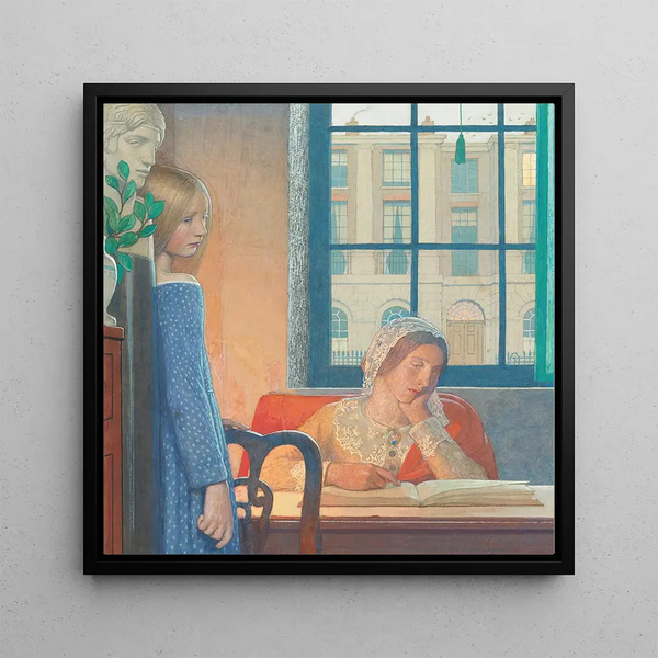 Evening in London - Frederick Cayley Robinson — framed artwork on a wall