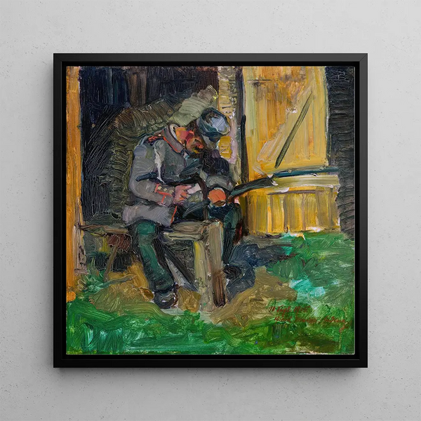 Soldat de la milice en train de chanter - Hiasl Maier-Erding — wall display of the artwork