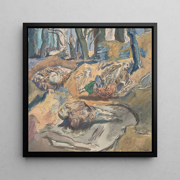 Scottish soldiers killed on the battlefield near Ypres - Ren Beeh — framed artwork on a wall
