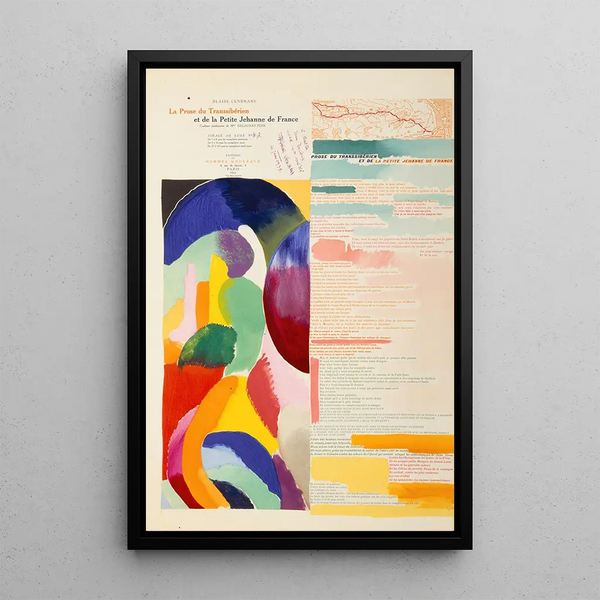 La prose du Transsibérien et de la petite Jehanne de France - Sonia Delaunay — framed artwork on a wall
