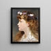 A young girl with a flower garland in her hair - Sophie Anderson — framed artwork on a wall