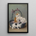 Cats in the basket - Sophie Sperlich — framed artwork on a wall