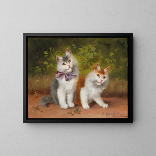 Two kittens - Sophie Sperlich — framed artwork on a wall