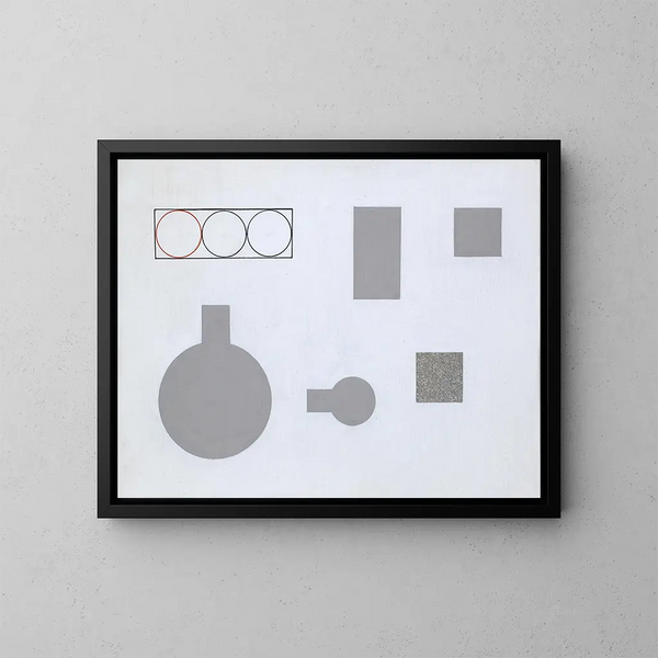 Composition with Rectangles and Circles - Sophie Taeuber-Arp — framed artwork on a wall