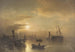 Night of the full moon over the port - Sophus Jacobsen — artwork view