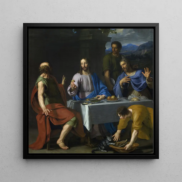 Supper at Emmaus - Jean-Baptiste de Champaigne — framed artwork on a wall
