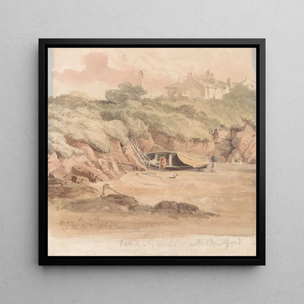 Under the Hill in Milford - John Christian Schetky — framed artwork on a wall