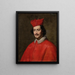 Portrait of Cardinal Camillo Astalli Pamphili 1616-1663 - Spanish School — framed artwork on a wall
