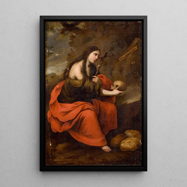 Saint Mary of Egypt - Spanish School — framed artwork on a wall