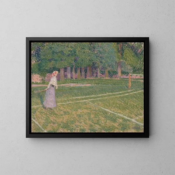 Tennis at Hertingfordbury - Spencer Frederick Gore — framed artwork on a wall