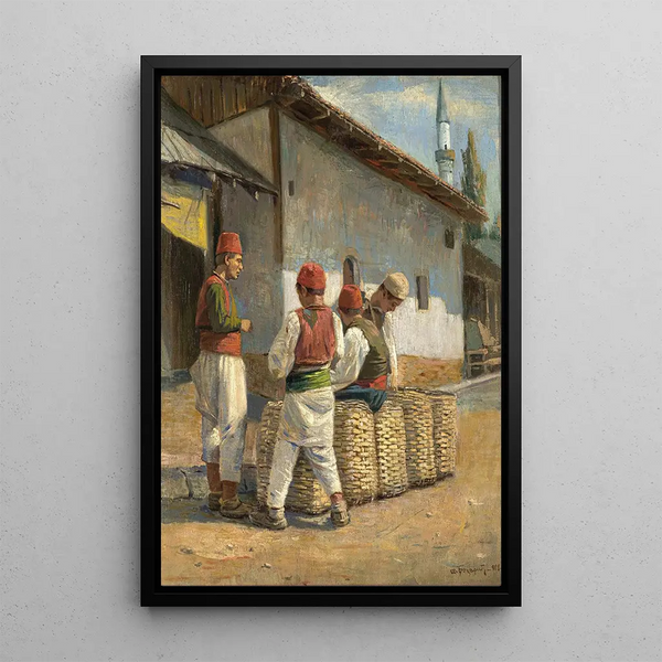 Les Blanchisseurs - Spiro Bocaric — framed artwork on a wall