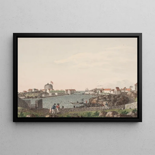 Christians Nordhavnen painting - Søren L. Lange — framed artwork on a wall