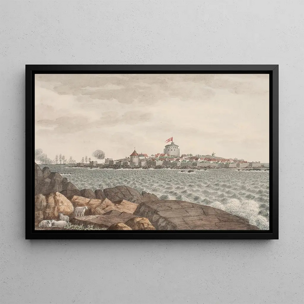 Christian paintings seen from Grsholmen - Søren L. Lange — framed artwork on a wall
