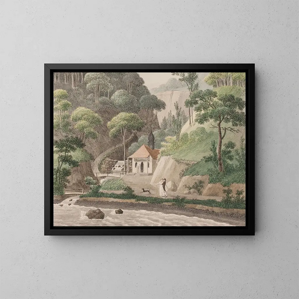 The Liselund Chapel at Mén - Søren L. Lange — framed artwork on a wall