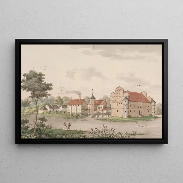Hesselagergaard Painting in Fyn - Søren L. Lange — framed artwork on a wall