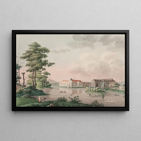 Hvedholm Painting in the Faaborg region on Fyn - Søren L. Lange — framed artwork on a wall