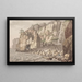 Cliff painting called the church of Jon in the parish of Ruth on Bornholm - Søren L. Lange — framed artwork on a wall
