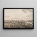 Odense on Fionie Island painting from the east side - Søren L. Lange — framed artwork on a wall