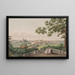 View of Helsingør, Kronborg and the strait between the coasts of Zealand and Scania, drawn from the terrace of Marienlyst Park - Søren L. Lange — framed artwork on a wall