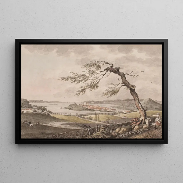 View of the church of Sjælland - Søren L. Lange — framed artwork on a wall