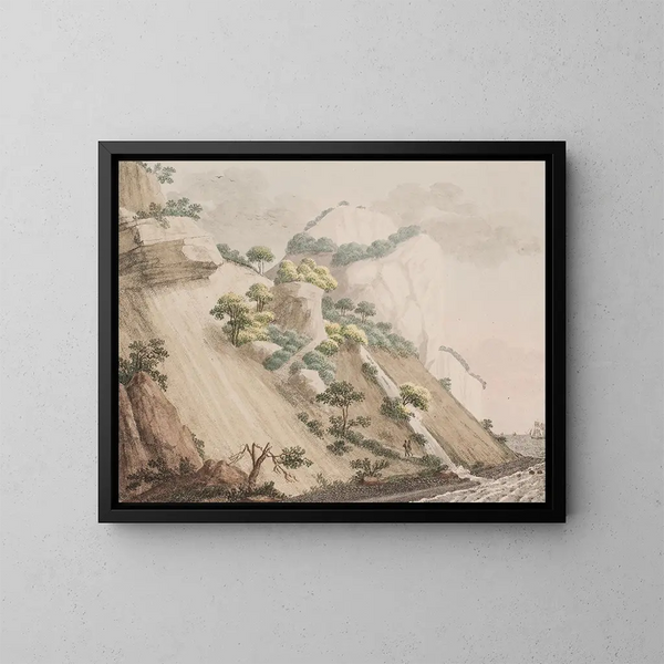 View of a part of the chalk cliffs at Møn called the Queen's Throne - Søren L. Lange — framed artwork on a wall