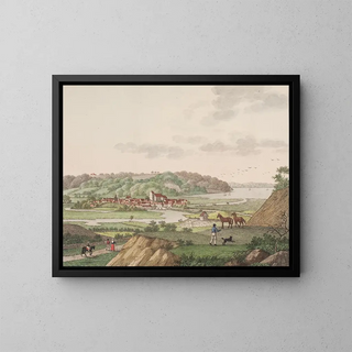 Vejle painting viewed from the southwest - Søren L. Lange — framed artwork on a wall