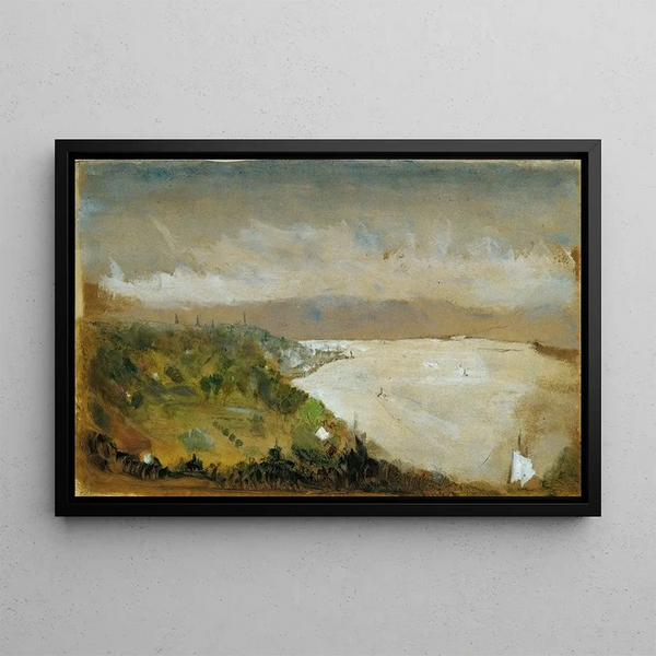 View of the Hudson River from the Catskills - Stanford White — framed artwork on a wall
