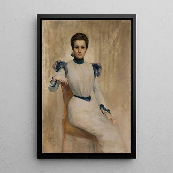 Portrait of a Woman - Stanisław Batowski-Kaczor — framed artwork on a wall