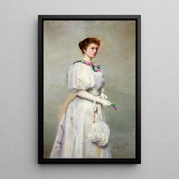 Portrait of Helena Cerchowa - Stanisław Cercha — framed artwork on a wall