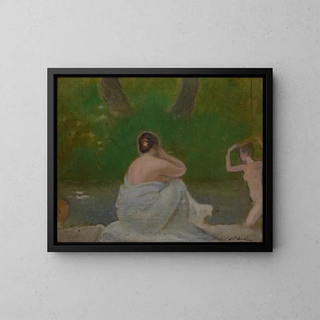 in the park - Stanisław Dębicki — framed artwork on a wall