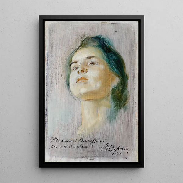 Study of the Fiancé's Portrait - Stanisław Dębicki — framed artwork on a wall