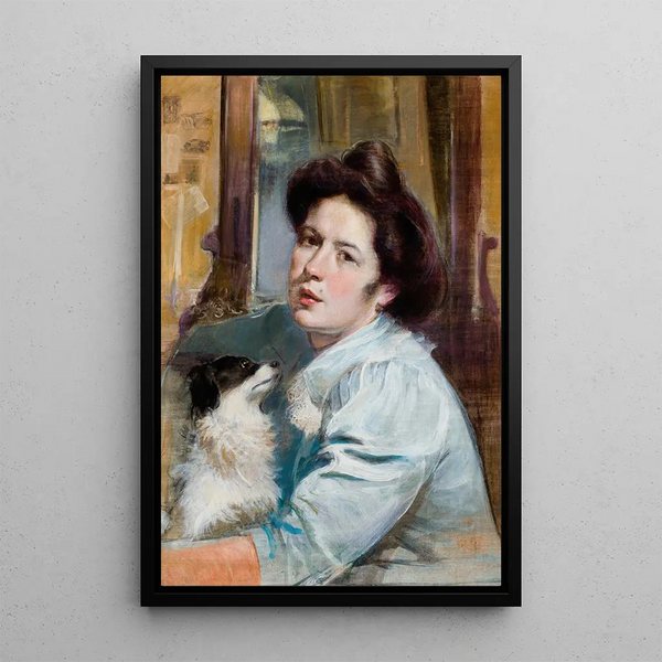 Portrait of the Wife - Stanisław Dębicki — framed artwork on a wall