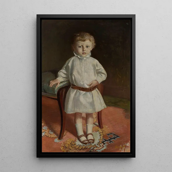 Portrait of a Girl - Stanisław Dębicki — framed artwork on a wall
