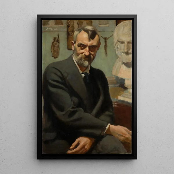 Self-portrait - Stanisław Dębicki — framed artwork on a wall
