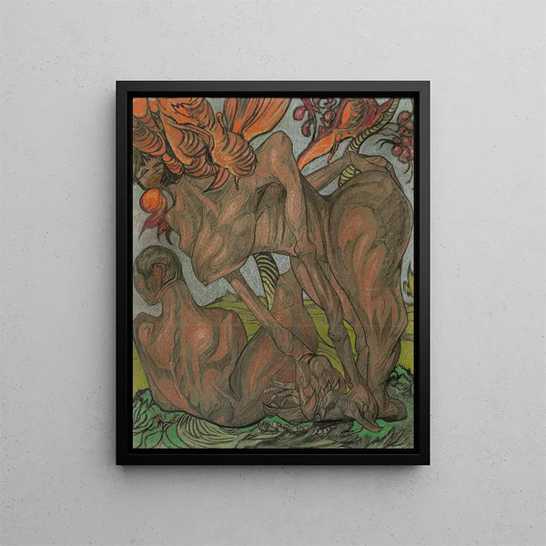 Composition: Tentation d'Adam - Stanisław Ignacy Witkiewicz — framed artwork on a wall