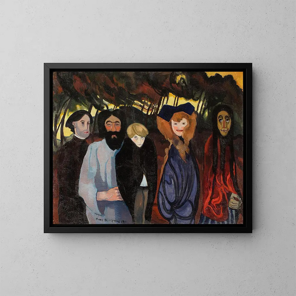Composition with five figures - Stanisław Ignacy Witkiewicz — framed artwork on a wall