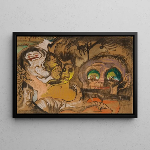 Composition Green Eye - Stanisław Ignacy Witkiewicz — framed artwork on a wall