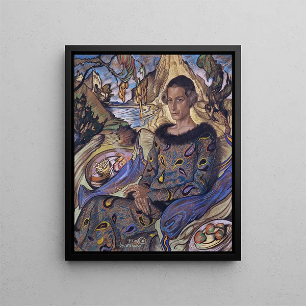 Portrait of Maria Nawrocka - Stanisław Ignacy Witkiewicz — framed artwork on a wall
