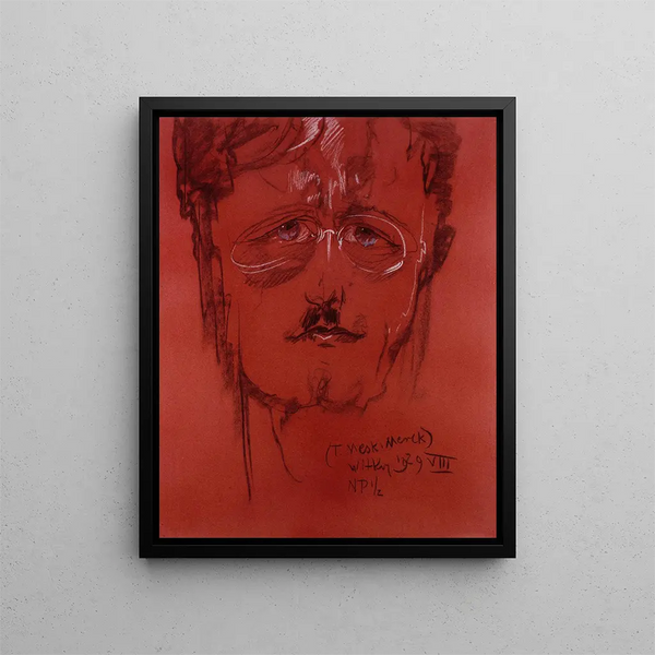 Portrait Painting of Stefan Glass - Stanisław Ignacy Witkiewicz — framed artwork on a wall