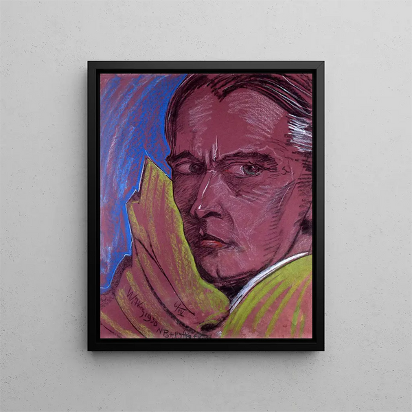 Self-portrait - Stanisław Ignacy Witkiewicz — framed artwork on a wall