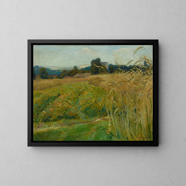 Landscape of the surroundings of Kraków - Stanisław Kamocki — framed artwork on a wall