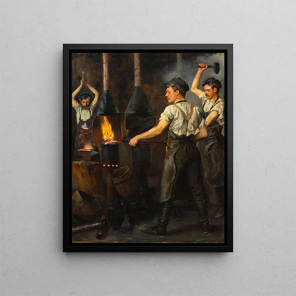 In the forge - Stanisław Lentz — framed artwork on a wall