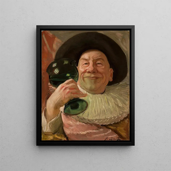 Self-portrait in the style of Frans Hals - Stanisław Lentz — framed artwork on a wall